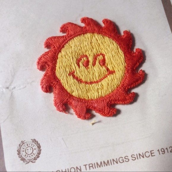 Vintage 70s/80s sun sew on patch hippie denim new - Picture 3 of 4